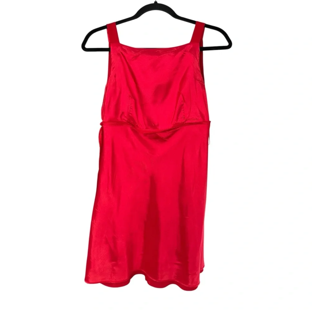 Vintage 90s Red Satin Cocktail Mini Dress‎ Scott McClintock USA Made Size 8